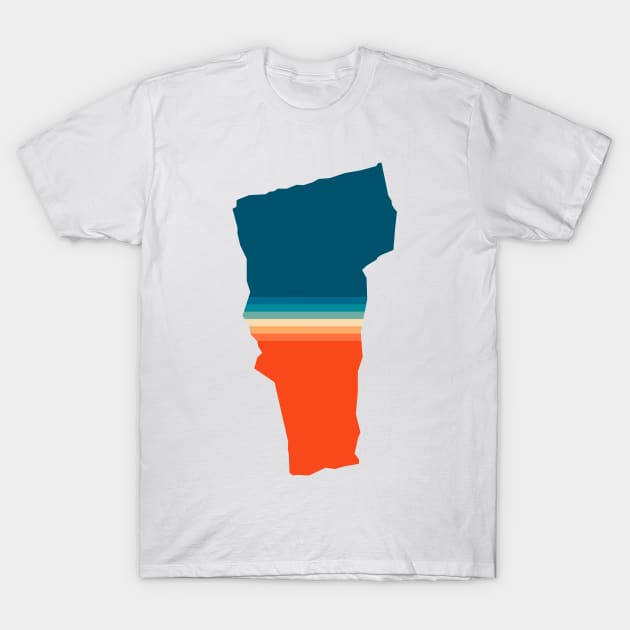 Vermont State Retro Map T-Shirt by n23tees